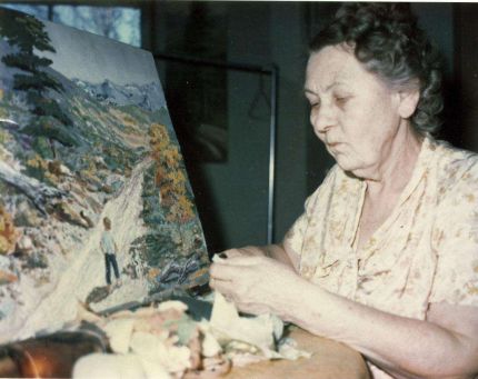 Grace Leonard -  Working on a Cloth Collage