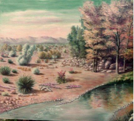 Desert Stream - An oil Painting by Grace Leonard